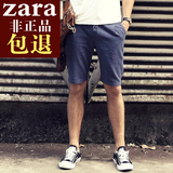潮牌代购Zara男装Zara短裤5分裤休闲夏装2015款修身亚麻棉运动裤