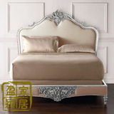 出口外贸实木雕花床 美式乡村新古典床复古做旧欧式床法式双人床