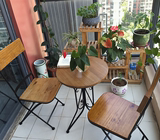 室内休闲户外组合酒吧咖啡厅家具阳台桌椅防水实木茶几三件套客厅