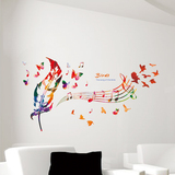 客厅卧室墙壁纸音乐羽毛音符舞蹈教室墙壁贴纸可移除墙贴画玄关