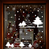新年大型圣诞节雪花森林橱窗玻璃墙贴纸服装店大卖场餐厅贴画装饰