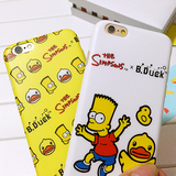 卡通潮款辛普森iphone6s手机壳苹果6Plus硅胶保护套可爱大黄鸭壳