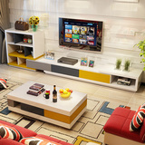乐私现代简约钢化玻璃茶几电视柜组合烤漆可伸缩客厅电视机柜家具
