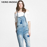 Vero Moda2016新品纯棉牛仔面料破洞背带牛仔裤316164006