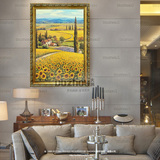 客厅卧室壁画高档向日葵纯手绘油画装饰无框画花卉静物餐厅挂画