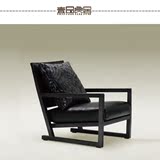 壹品良居实木时尚北欧现代简约单人沙发阳台设计师休闲椅定制定做