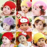 婴儿帽子秋冬季宝宝0-1岁-3-6-12个月冬儿童新生儿假发帽女潮韩版