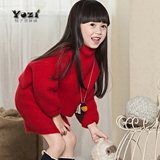热销秋冬女童毛衣套装韩版女童毛衣套装裙精品半裙红色毛衣两件套