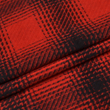 大红色气质格子 高档英伦风羊绒/羊毛 大衣布料进口面料 送里衬