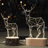 【空明家】原创设计 北欧宜家实木创意麋鹿小鹿台灯家居 生日礼物