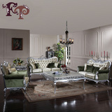 欧式实木新古典 后现代奢华描银家具客厅沙发组合三人双位沙发椅