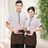 Z76酒店工作服短袖衬衫中西茶餐厅服务员工衣蛋糕奶茶店工服男女