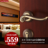 兰卡纯铜欧式门锁室内卧室房门锁具全铜古铜色 布鲁诺