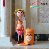 万家嘉创意可爱卡通欧美式家用娃娃有盖脚踏垃圾桶客厅卧室幼儿园