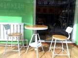 美式复古工业风铁艺咖啡厅圆桌椅奶茶冷饮店阳台户外休闲桌椅组合