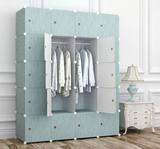 板式组合白色格纹挂衣柜 组合柜简易衣柜 寝室简易安装儿童收纳柜