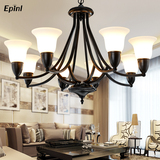 Epinl 美式吊灯客厅乡村田园复古铁艺玻璃现代简约卧室灯餐厅灯具