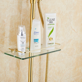 欧式金色浴室置物架卫生间置物架化妆品架淋浴花洒置物托盘架