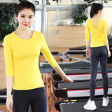韩版半袖瑜伽服套装女秋季速干健身房紧身服跳操跑步运动送胸垫