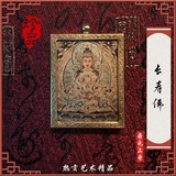 热贡唐卡手绘装框小唐卡护身符西藏随身挂盒小唐卡画嘎乌-长寿佛