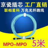 联相星科MPO-MPO光纤跳线多模万兆OM3预端接光缆5米40G集束12芯