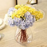 假花仿真绣球花 客厅茶几玻璃透明花瓶整体花艺套装摆件家居饰品