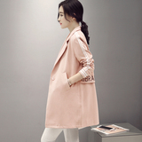 2016春装新款韩版时尚女装修身显瘦休闲外套女大衣中长款潮