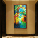 手绘油画现代客厅玄关画走廊装饰画墙画过道挂画抽象立体画幸福树