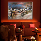 四合艺术可定制 欧式抽象大幅手绘油画客厅 沙发客厅背景墙装饰画