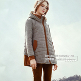 蒂蒂猫正品2015冬装新款韩版宽松休闲波点拼接加厚棉衣外套女3627