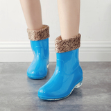 中筒时尚雨鞋 女士保暖雨靴韩版女款加绒套鞋防水鞋防雨鞋2015潮
