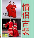 新款古代汉服男女婚服唐装红色古装直裾曲裾深衣演出服装