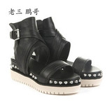 香港专卖店直发国内 ASH 女鞋 黑色铆钉平底凉鞋 ONO 102560