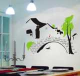 XF889包邮江南水乡一代镂空墙贴纸自粘装饰画 矢量图案室内风景画