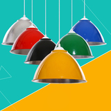 单头吊灯灯罩配件 全铝工矿灯罩简约现代创意餐厅超市彩色罩吧台