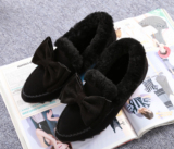 2015冬季新款加绒豆豆鞋女棉鞋韩版女鞋内增高坡跟低帮厚底毛毛鞋