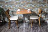 明豪实木皮座垫餐厅桌椅组合简美欧式咖啡厅餐桌高档整套桌椅批发