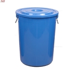 垃圾桶加厚工业蓄水桶大号楼层小区马餐厅垃圾筒蓝色60L/ 圆形塑