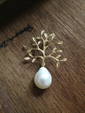 X003 Veniy 复古维多利亚小树 天然巴洛克珍珠美丽胸针 现货 礼物