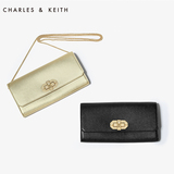 CHARLES&KEITH长款钱包 CK6-10680428 锁扣链条纯色女式钱夹