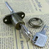 古铜正面锁 三联抽屉锁 办公桌家具锁 一锁三抽屉联动锁文件柜锁