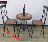 定制户外阳台桌椅铁艺创意餐椅咖啡厅奶茶店酒吧洽谈实木休闲座椅