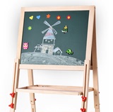 双面磁性儿童画画板宝宝家用小画架可升降支架式实木写字黑板玩具