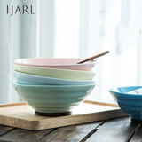 亿嘉创意韩日式家用陶瓷餐具大汤碗拉面碗泡面碗烩面碗7英寸和玉
