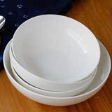欧式纯白色骨瓷碗汤碗大碗面碗陶瓷碗创意餐具碗套装高品质家用