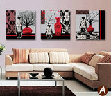 客厅装饰画 欧式床头壁画抽象无框画框花瓶艺术挂画沙发背景墙画