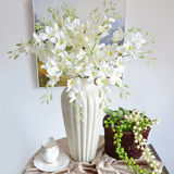 单枝小洋兰假花客厅装饰绢花批发欧式现代简约清新白色插花仿真花