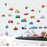 儿童房小汽车卡通动漫创意贴纸男宝宝卧室可移除墙贴画幼儿园装饰