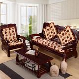 法莱绒木沙发垫加厚毛绒红木沙发坐垫实木椅垫冬季长椅组合座垫