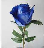 仿真玫瑰花单头 客厅装饰花假花绢花餐桌花婚庆 蓝色单支玫瑰